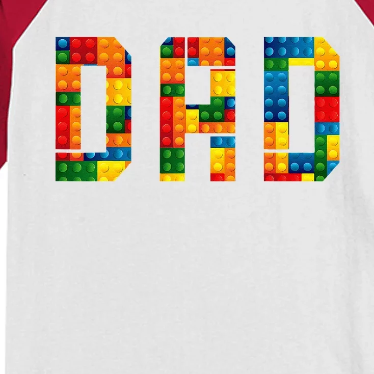 Dad Brick Builder Funny Blocks Master Builder Kids Colorblock Raglan Jersey