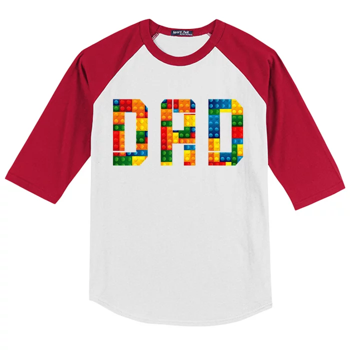 Dad Brick Builder Funny Blocks Master Builder Kids Colorblock Raglan Jersey