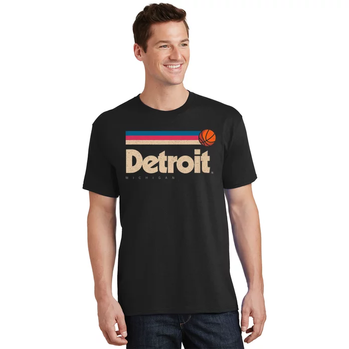 Detroit Basketball B Ball City Michigan Retro Detroit T-Shirt