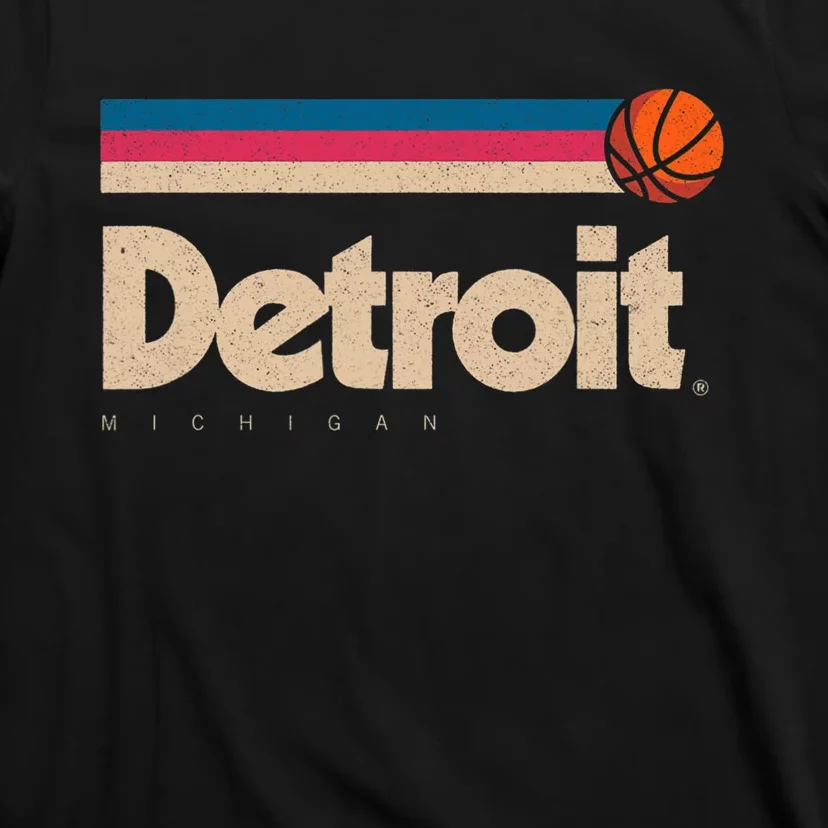 Detroit Basketball B Ball City Michigan Retro Detroit T-Shirt