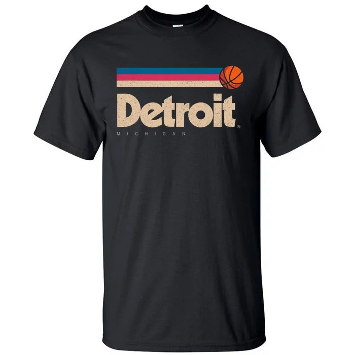 Detroit Basketball B Ball City Michigan Retro Detroit Tall T-Shirt