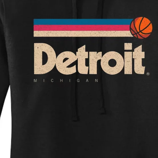 Detroit Basketball B Ball City Michigan Retro Detroit Women's Pullover Hoodie