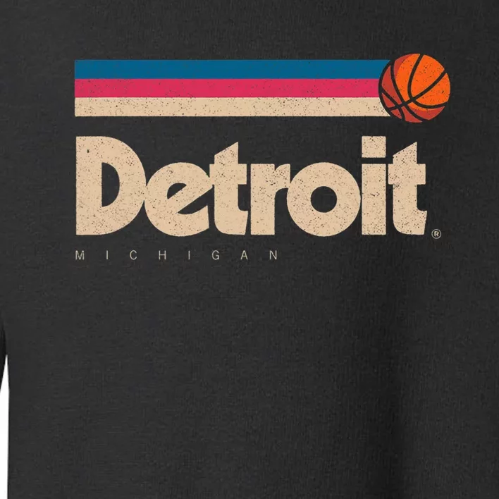 Detroit Basketball B Ball City Michigan Retro Detroit Toddler Sweatshirt