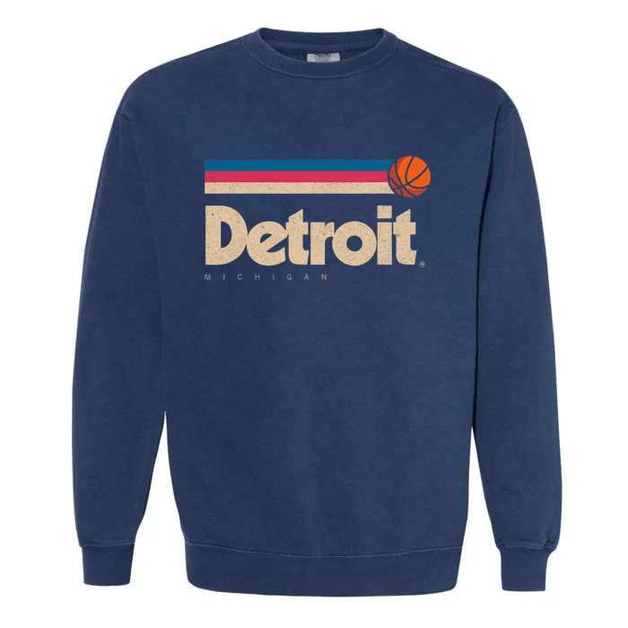 Detroit Basketball B Ball City Michigan Retro Detroit Garment-Dyed Sweatshirt