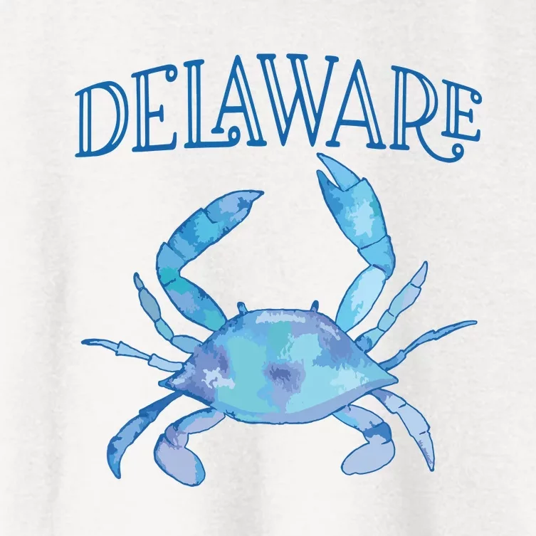 Delawares Beautiful Blue Crab Delaware Women's Crop Top Tee