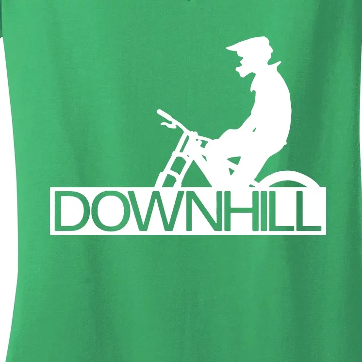 Downhill Bike Bicycle Downhill Women's V-Neck T-Shirt