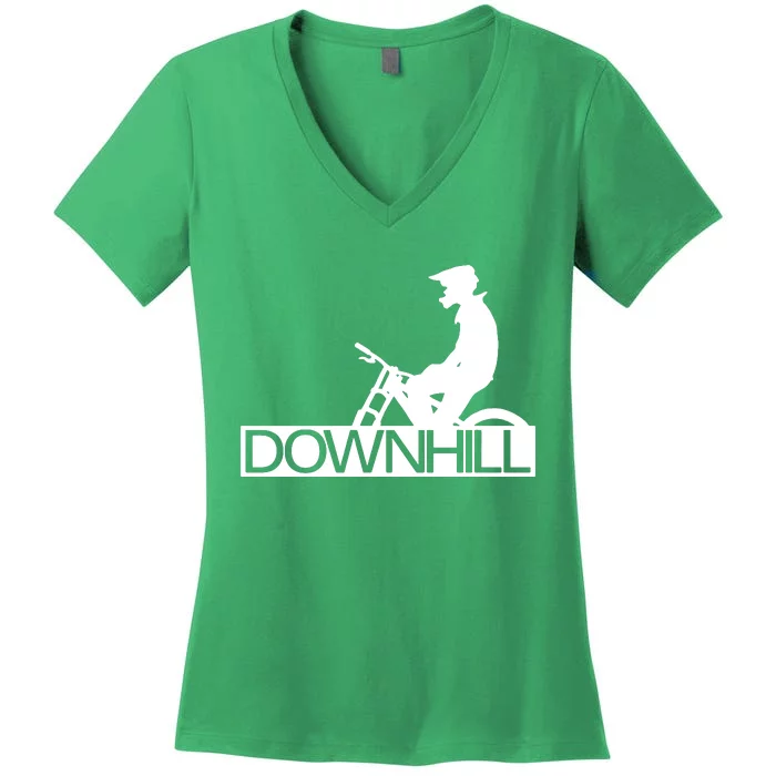 Downhill Bike Bicycle Downhill Women's V-Neck T-Shirt