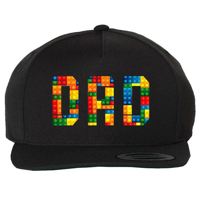 Dad Brick Builder Funny Blocks Master Builder Wool Snapback Cap