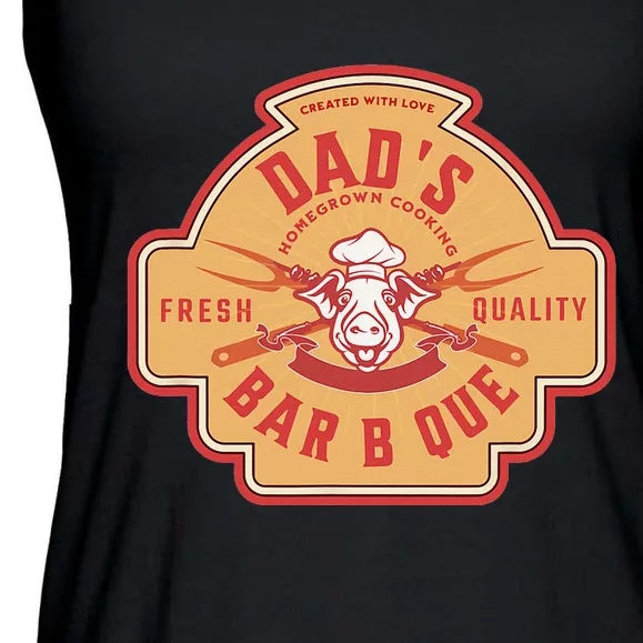 Dad's Bar B Que Griller Design Ladies Essential Flowy Tank