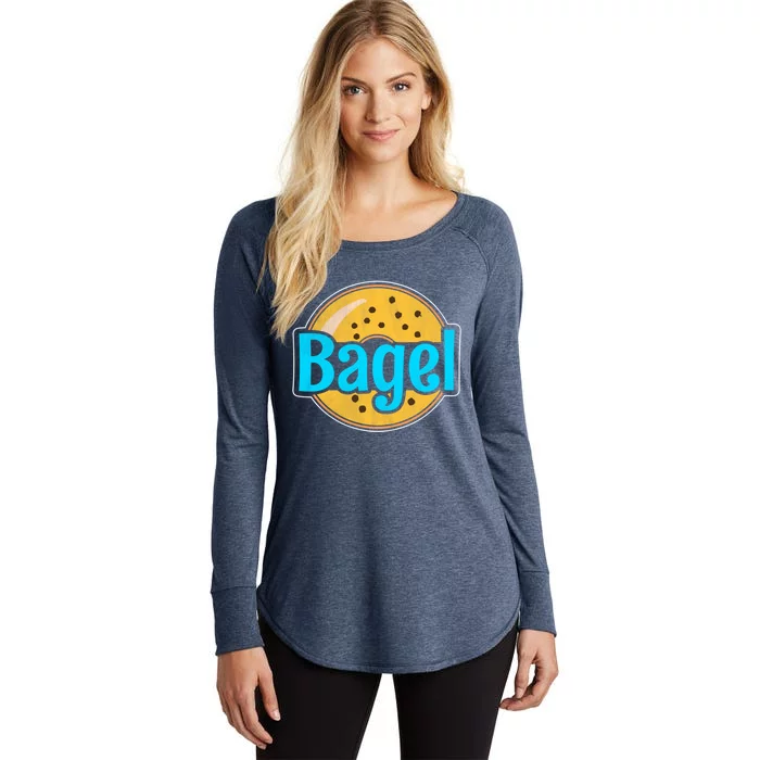 Distressed Bagel Baking And Bagel Lovers Baker Gift Women's Perfect Tri Tunic Long Sleeve Shirt