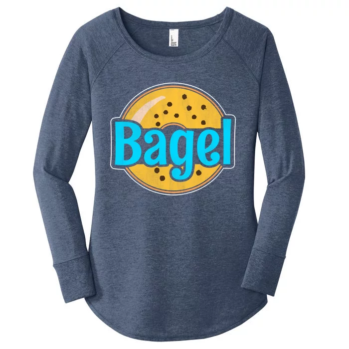 Distressed Bagel Baking And Bagel Lovers Baker Gift Women's Perfect Tri Tunic Long Sleeve Shirt