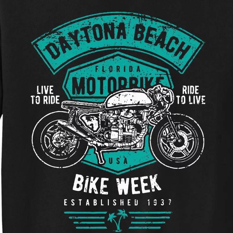 Daytona Beach Bike Week Retro Distressed Motorcycle Sweatshirt