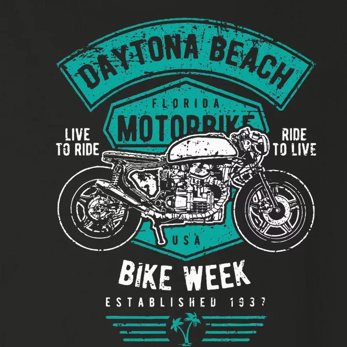 Daytona Beach Bike Week Retro Distressed Motorcycle Toddler Long Sleeve Shirt