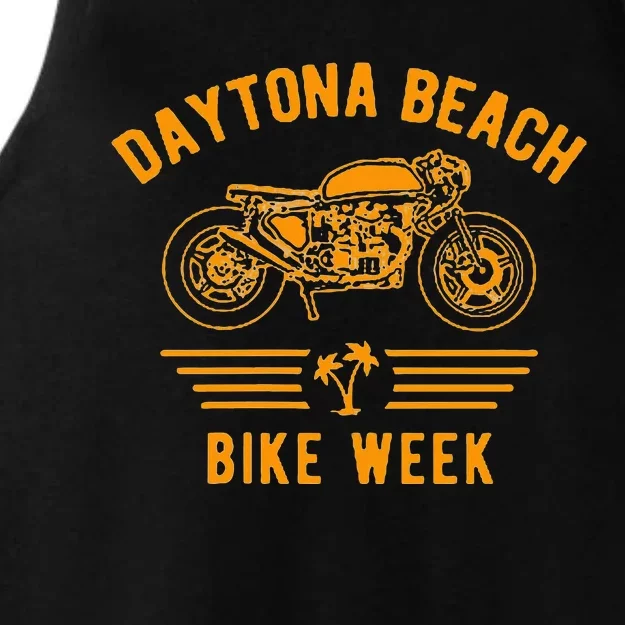 Daytona Beach Bike Week Retro Motorcycle Ladies Tri-Blend Wicking Tank