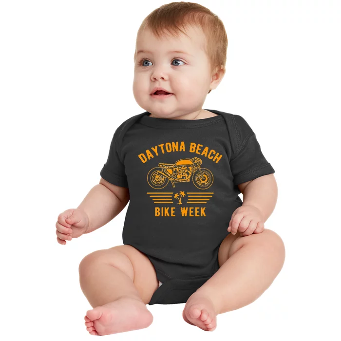 Daytona Beach Bike Week Retro Motorcycle Baby Bodysuit