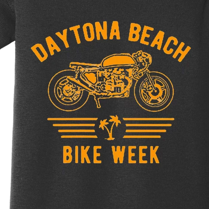 Daytona Beach Bike Week Retro Motorcycle Baby Bodysuit