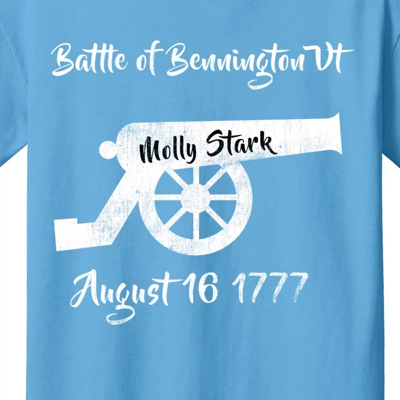 Distressed Battle Bennington Vt Day Molly Stark Cannon Retro Cool Gift Kids T-Shirt