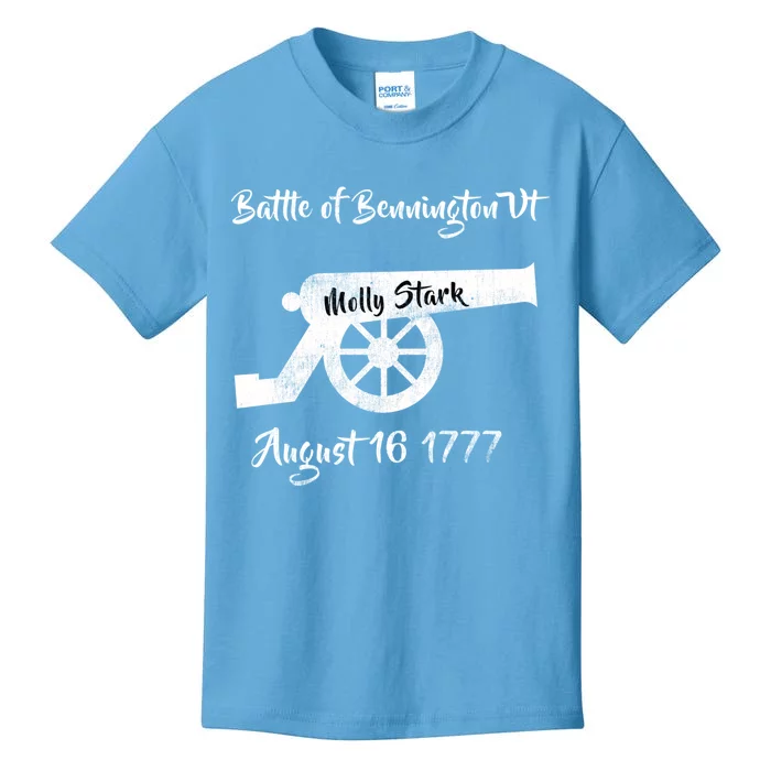 Distressed Battle Bennington Vt Day Molly Stark Cannon Retro Cool Gift Kids T-Shirt