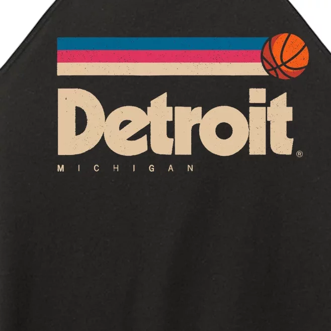 Detroit Basketball B-Ball City Michigan Retro Detroit Women’s Perfect Tri Rocker Tank