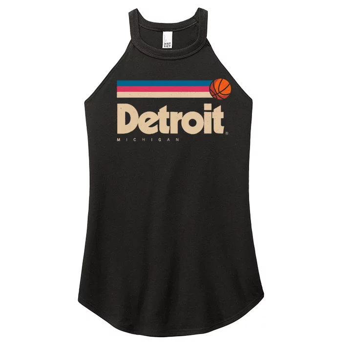 Detroit Basketball B-Ball City Michigan Retro Detroit Women’s Perfect Tri Rocker Tank