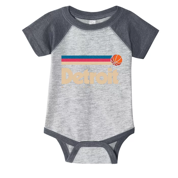 Detroit Basketball B-Ball City Michigan Retro Detroit Infant Baby Jersey Bodysuit