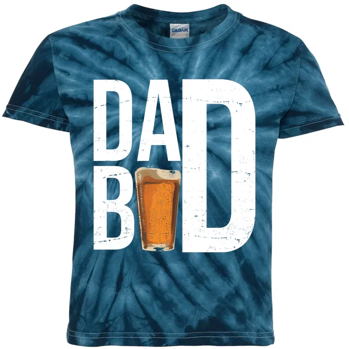 Dad Bod Beer Kids Tie-Dye T-Shirt