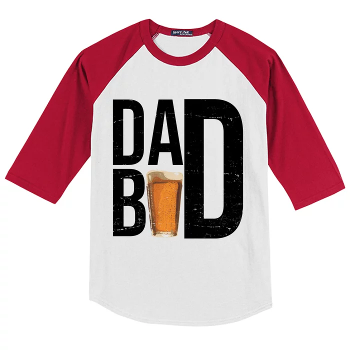 Dad Bod Beer Kids Colorblock Raglan Jersey