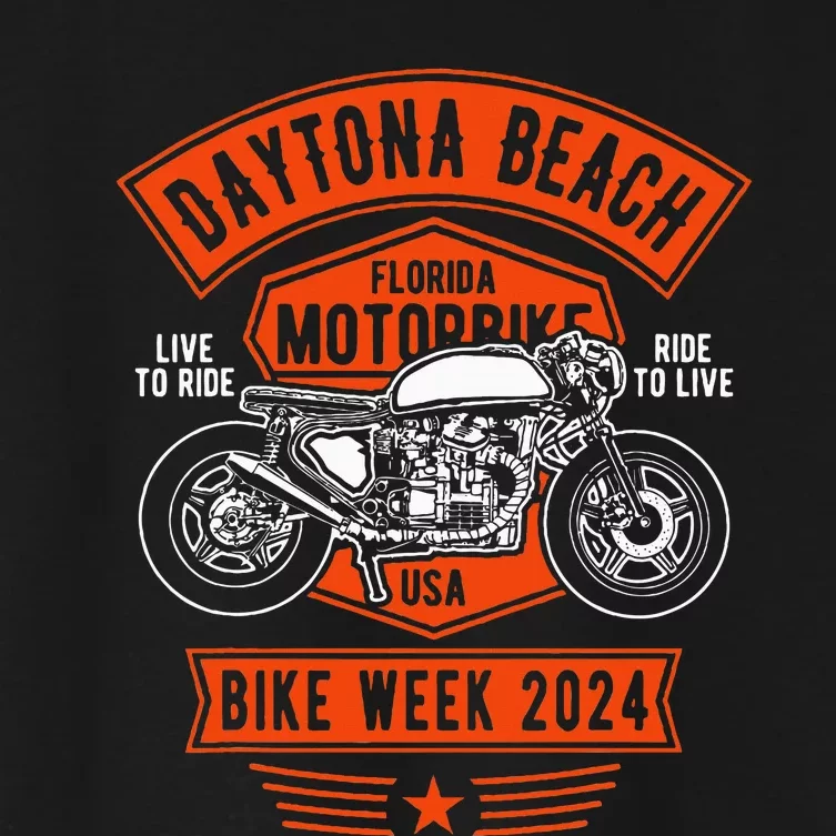 Daytona Beach Bike Week 2024 Retro Motorcycle Women's Crop Top Tee