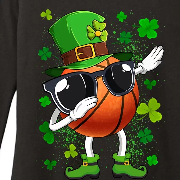 Dabbing Basketball Ball Leprechaun St Patrick's Day Gift Womens CVC Long Sleeve Shirt