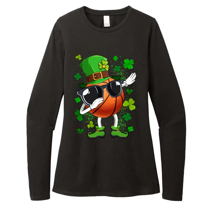 Dabbing Basketball Ball Leprechaun St Patrick's Day Gift Womens CVC Long Sleeve Shirt