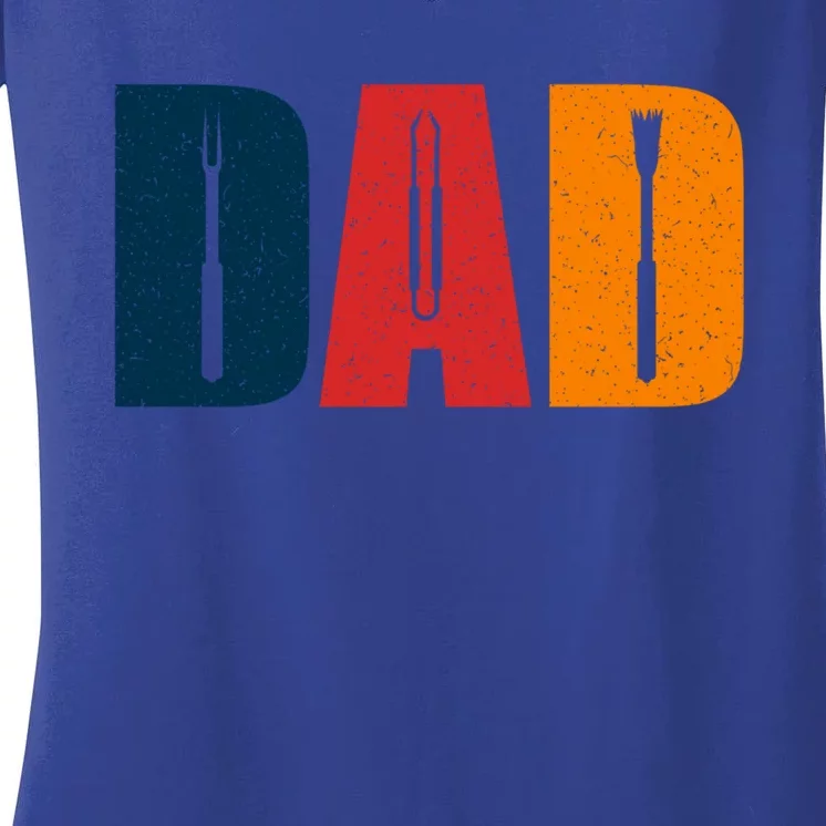 Dad Barbecue Bbq Set Father's Day Gift Women's V-Neck T-Shirt