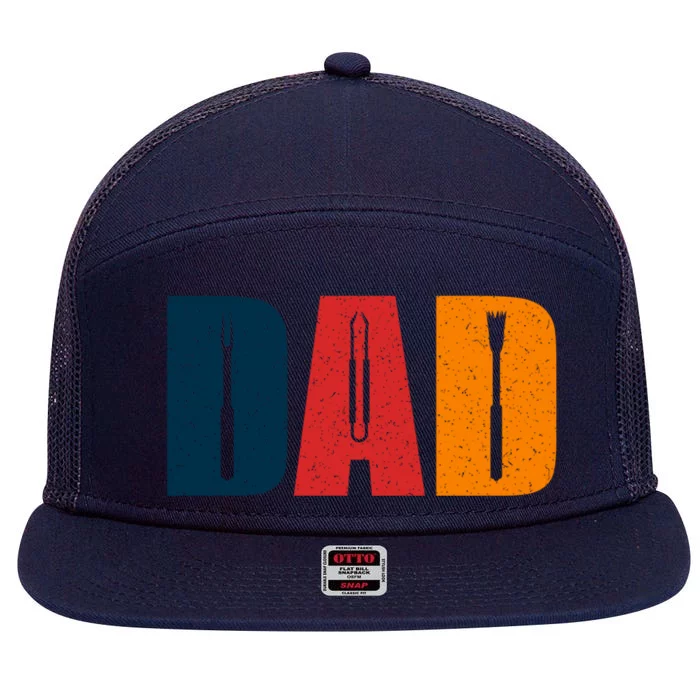 Dad Barbecue Bbq Set Father's Day Gift 7 Panel Mesh Trucker Snapback Hat