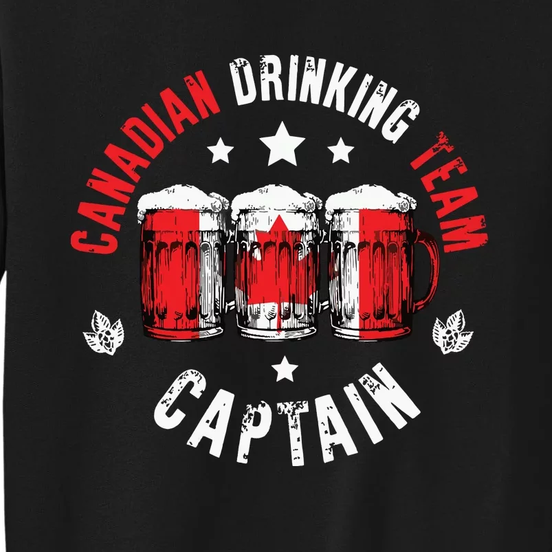 Drink Beer Can Canada Flag Funny Drinking Canadian Team Tall Sweatshirt