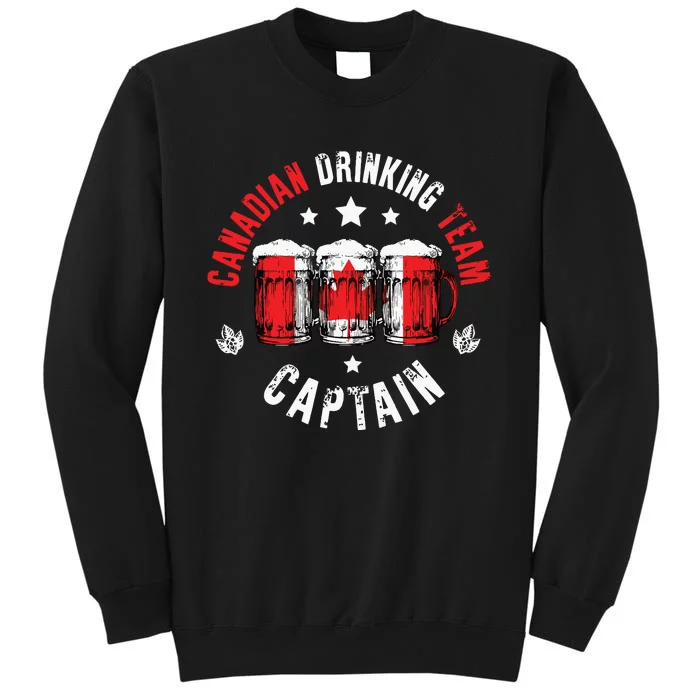 Drink Beer Can Canada Flag Funny Drinking Canadian Team Tall Sweatshirt