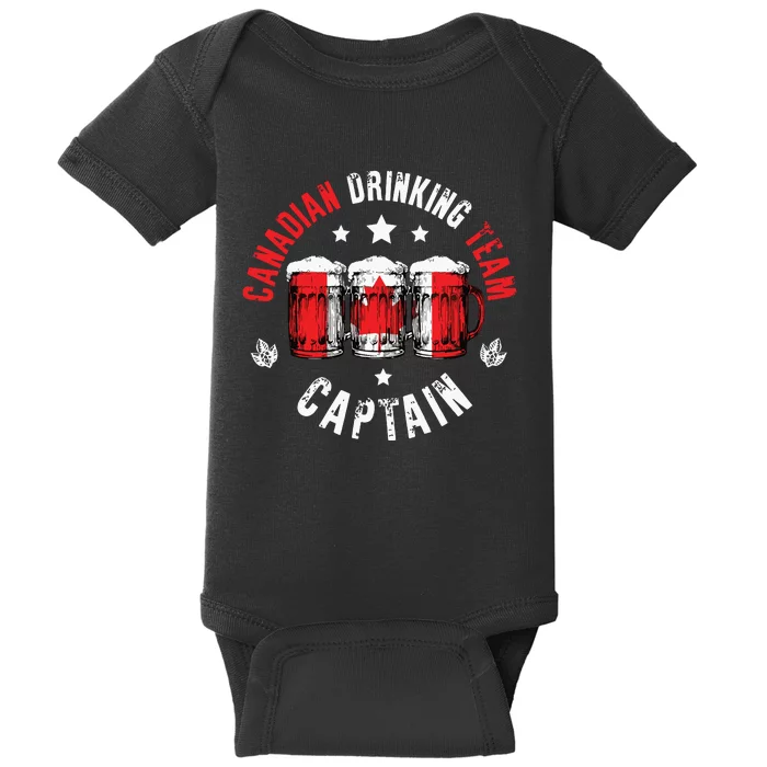 Drink Beer Can Canada Flag Funny Drinking Canadian Team Baby Bodysuit