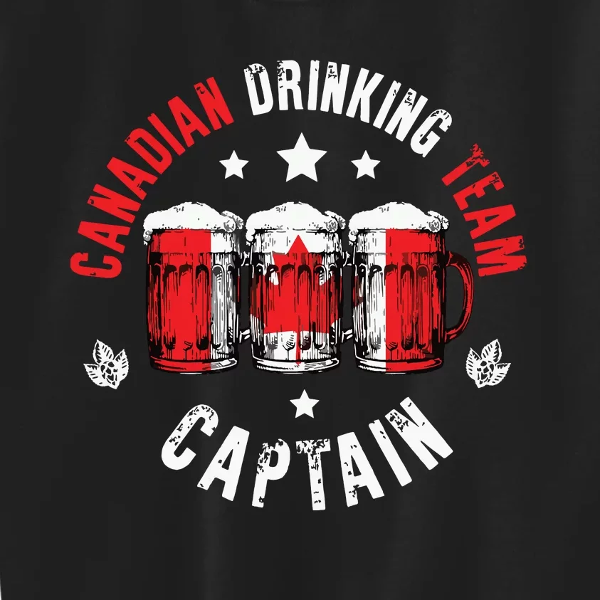 Drink Beer Can Canada Flag Funny Drinking Canadian Team Kids Sweatshirt