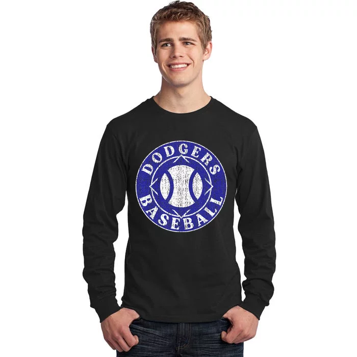 Dodger Baseball Crest Tall Long Sleeve T-Shirt