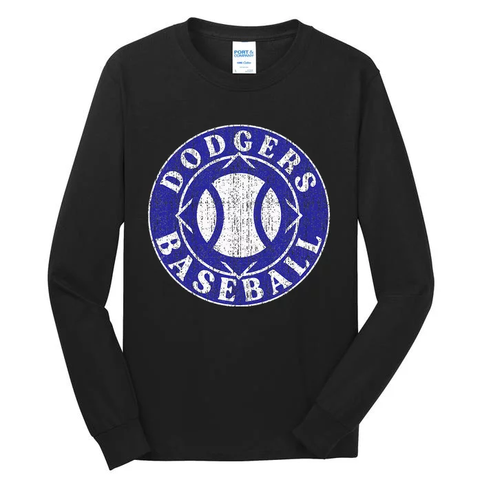 Dodger Baseball Crest Tall Long Sleeve T-Shirt