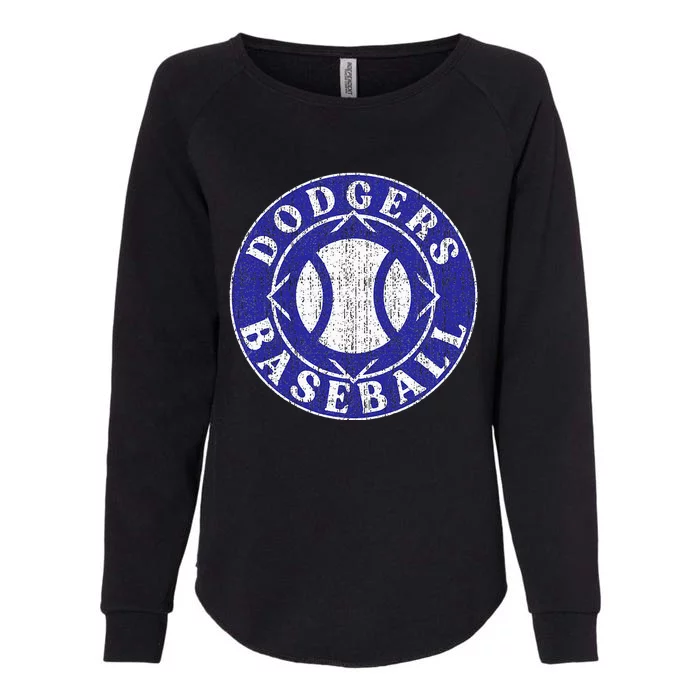 Dodger Baseball Crest Womens California Wash Sweatshirt