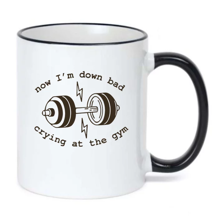 Down Bad Crying At The Gym Black Color Changing Mug