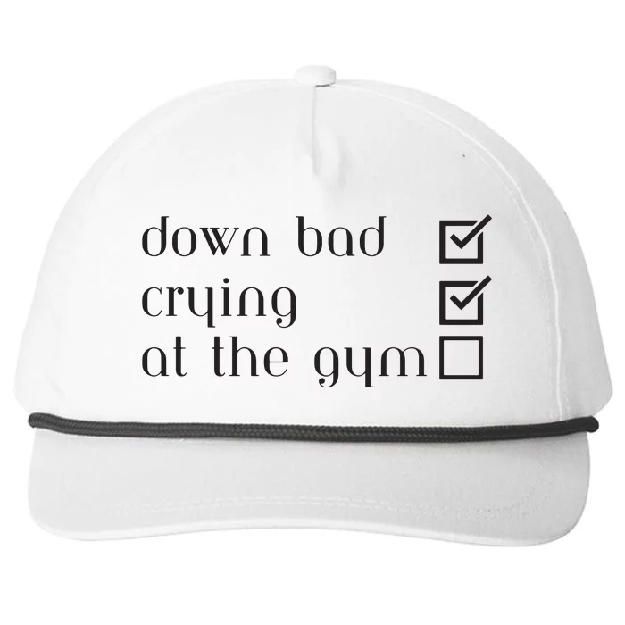 Down Bad Crying At The Gym Snapback Five-Panel Rope Hat