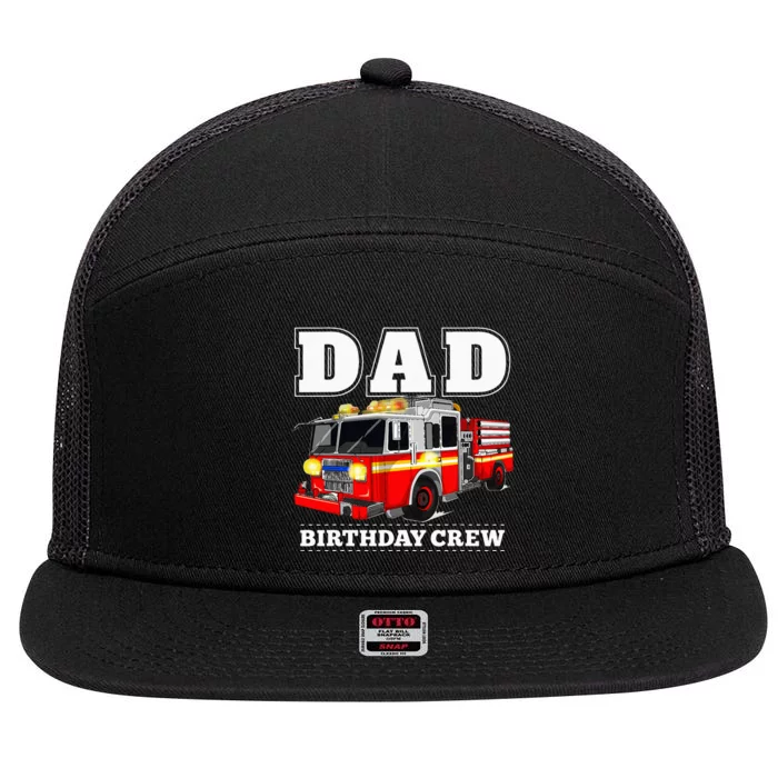 Dad Birthday Crew Fire Truck Firefighter Fireman Party 7 Panel Mesh Trucker Snapback Hat