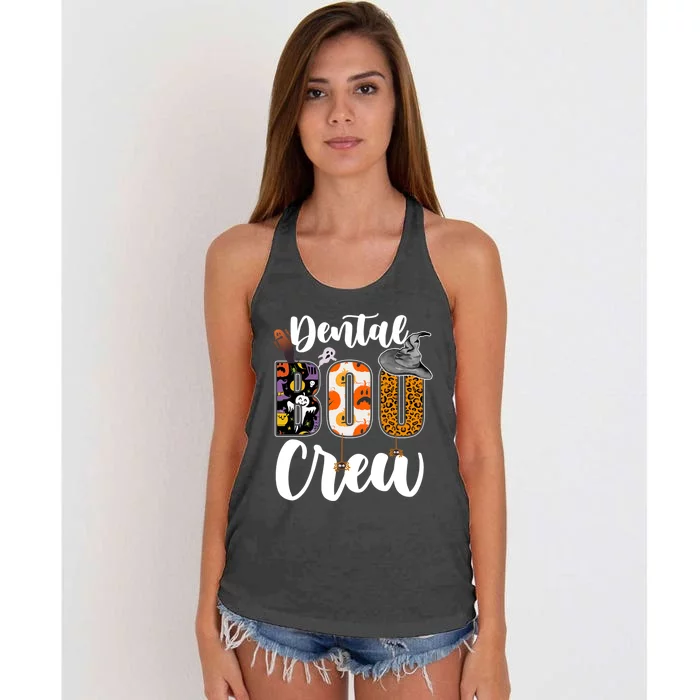 Dental Boo Crew Ghost Funny Dentist And Assistants Halloween Gift Women's Knotted Racerback Tank