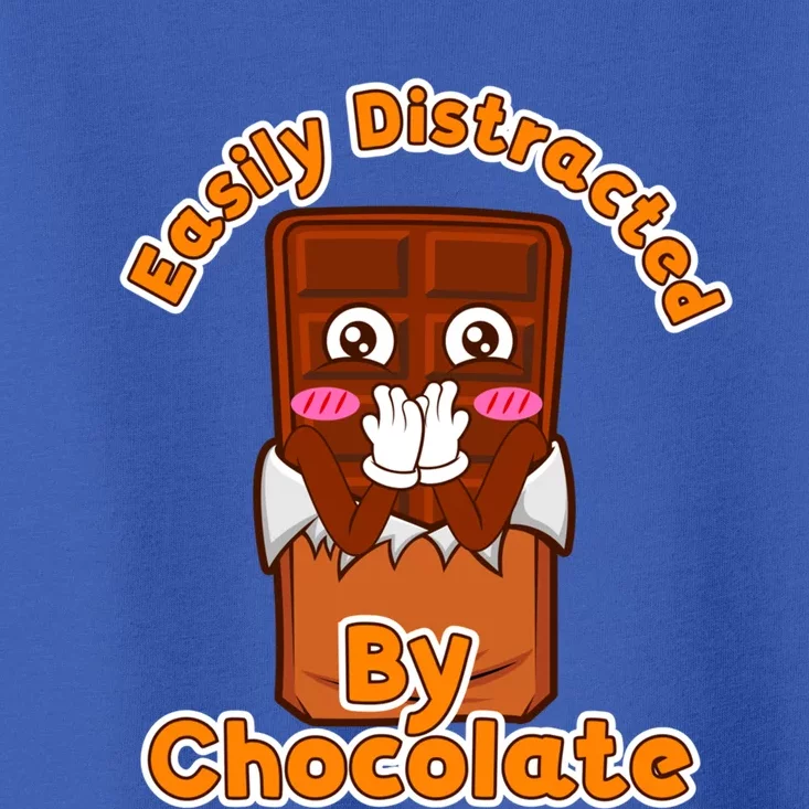 Distracted By Chocolate Cartoon Chocolate Bar Gift Toddler T-Shirt