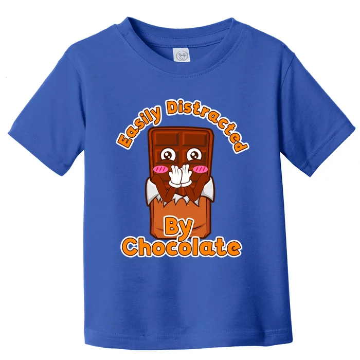 Distracted By Chocolate Cartoon Chocolate Bar Gift Toddler T-Shirt