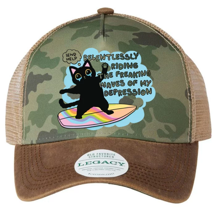 Depressed Black Cat Legacy Tie Dye Trucker Hat