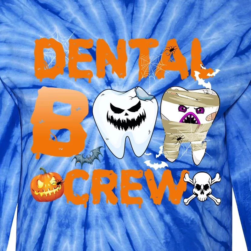 Dental Boo Crew Halloween Dentists Dental Asst Matching Gift Tie-Dye Long Sleeve Shirt