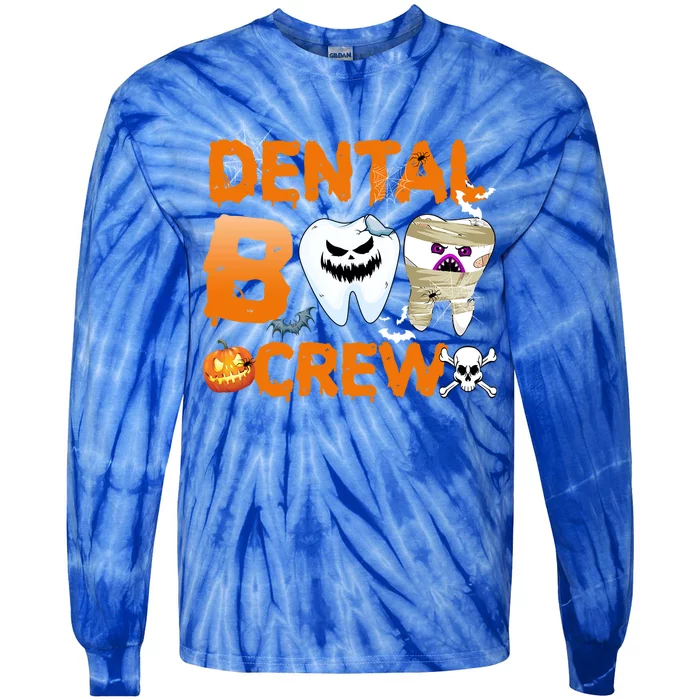 Dental Boo Crew Halloween Dentists Dental Asst Matching Gift Tie-Dye Long Sleeve Shirt