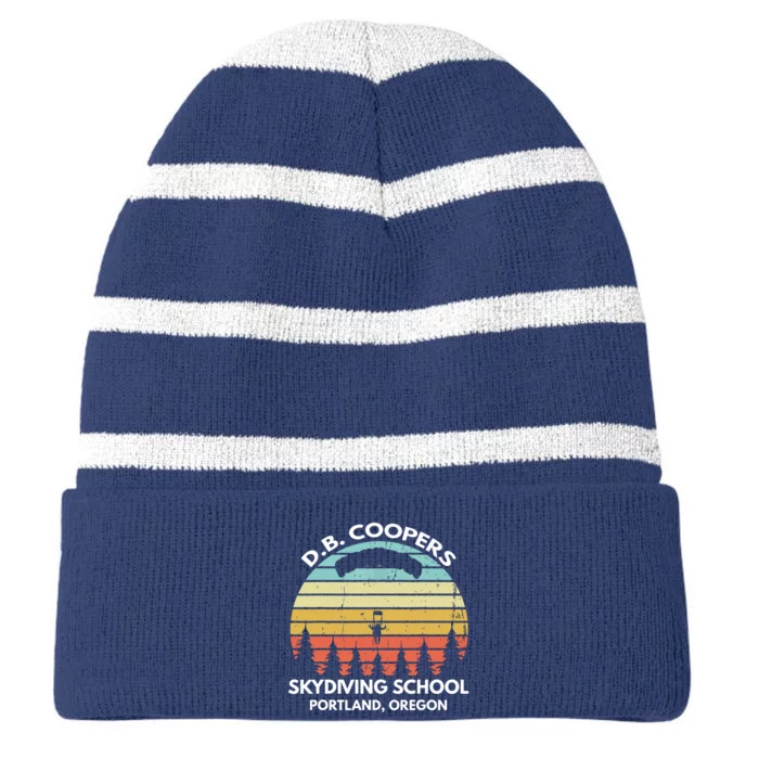 D. B. Coopers Skydiving School Portland, Oregon Funny Striped Beanie with Solid Band