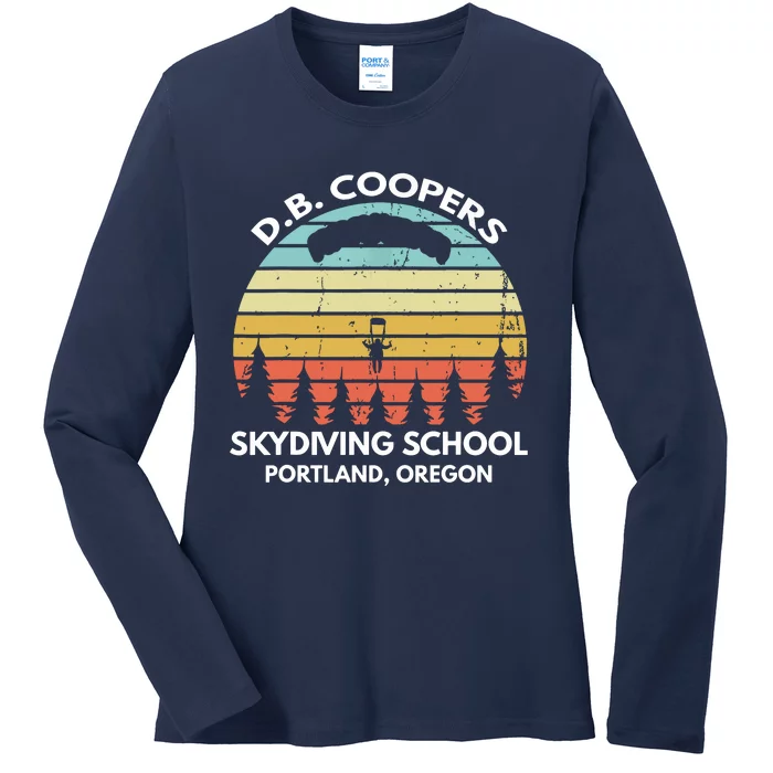 D. B. Coopers Skydiving School Portland, Oregon Funny Ladies Long Sleeve Shirt